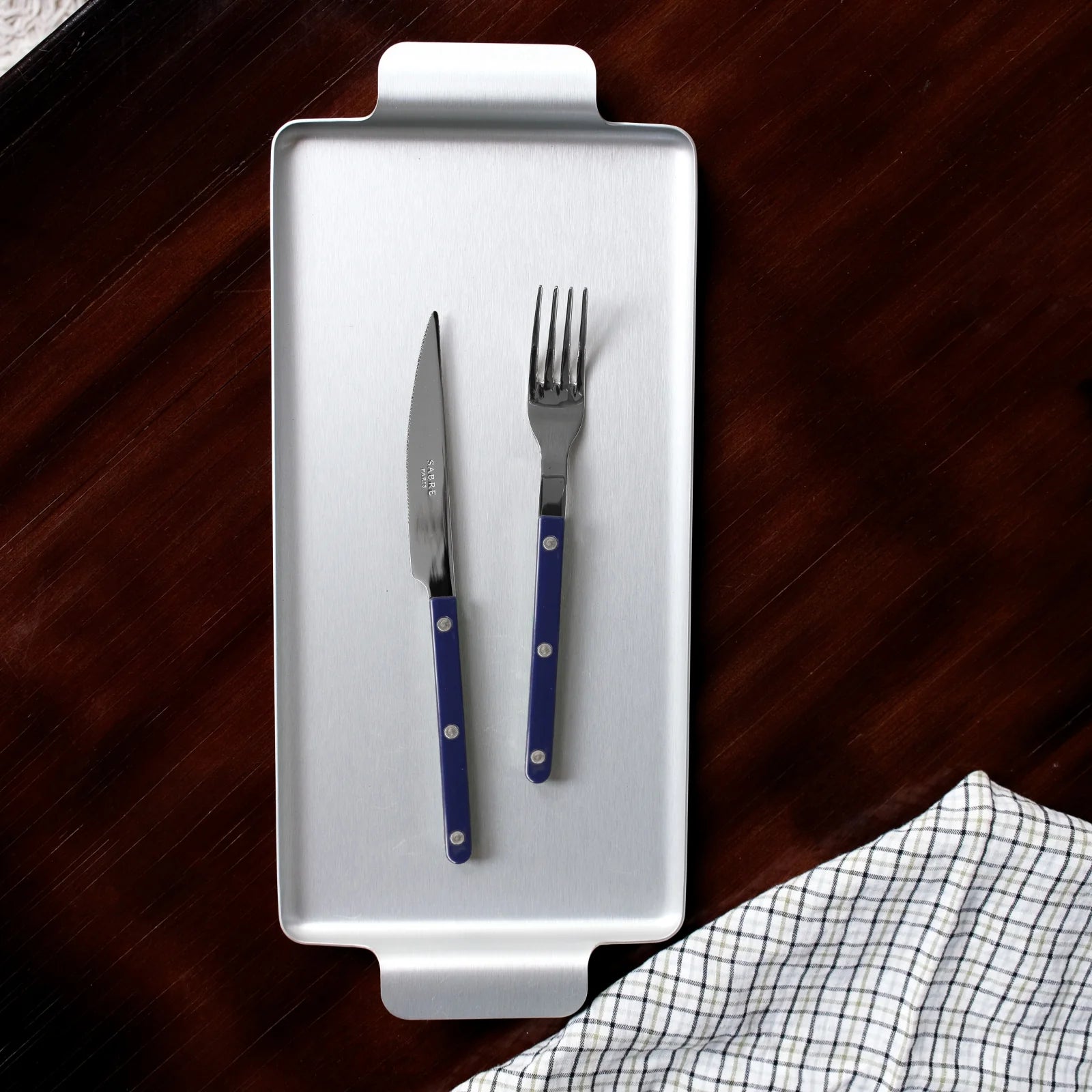 CUTLERY SET, BISTROT PEARLY, STEEL BLUE - SET OF 4