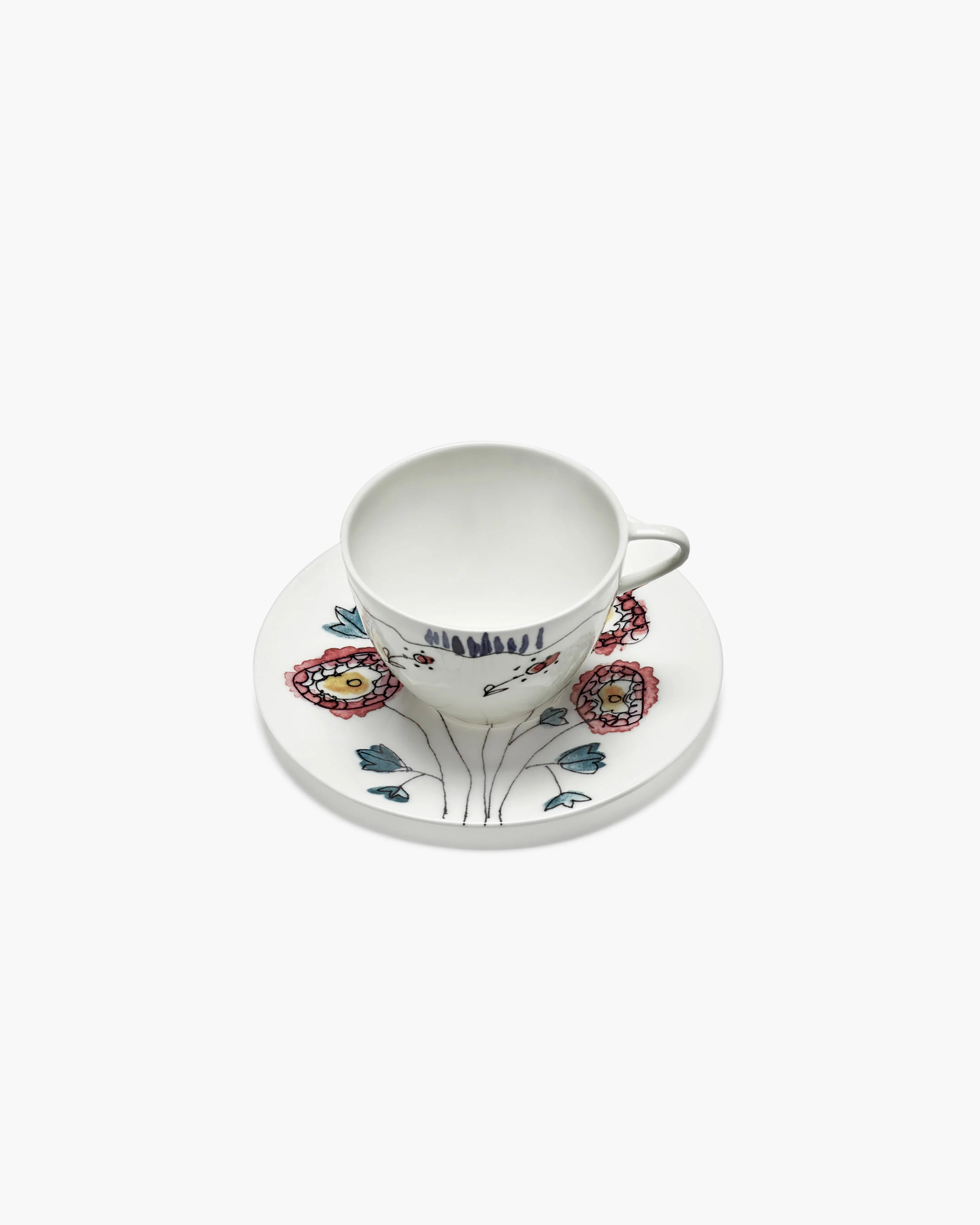 COFFEE CUP HIGH + SAUCER ANEMONE MILK MF
