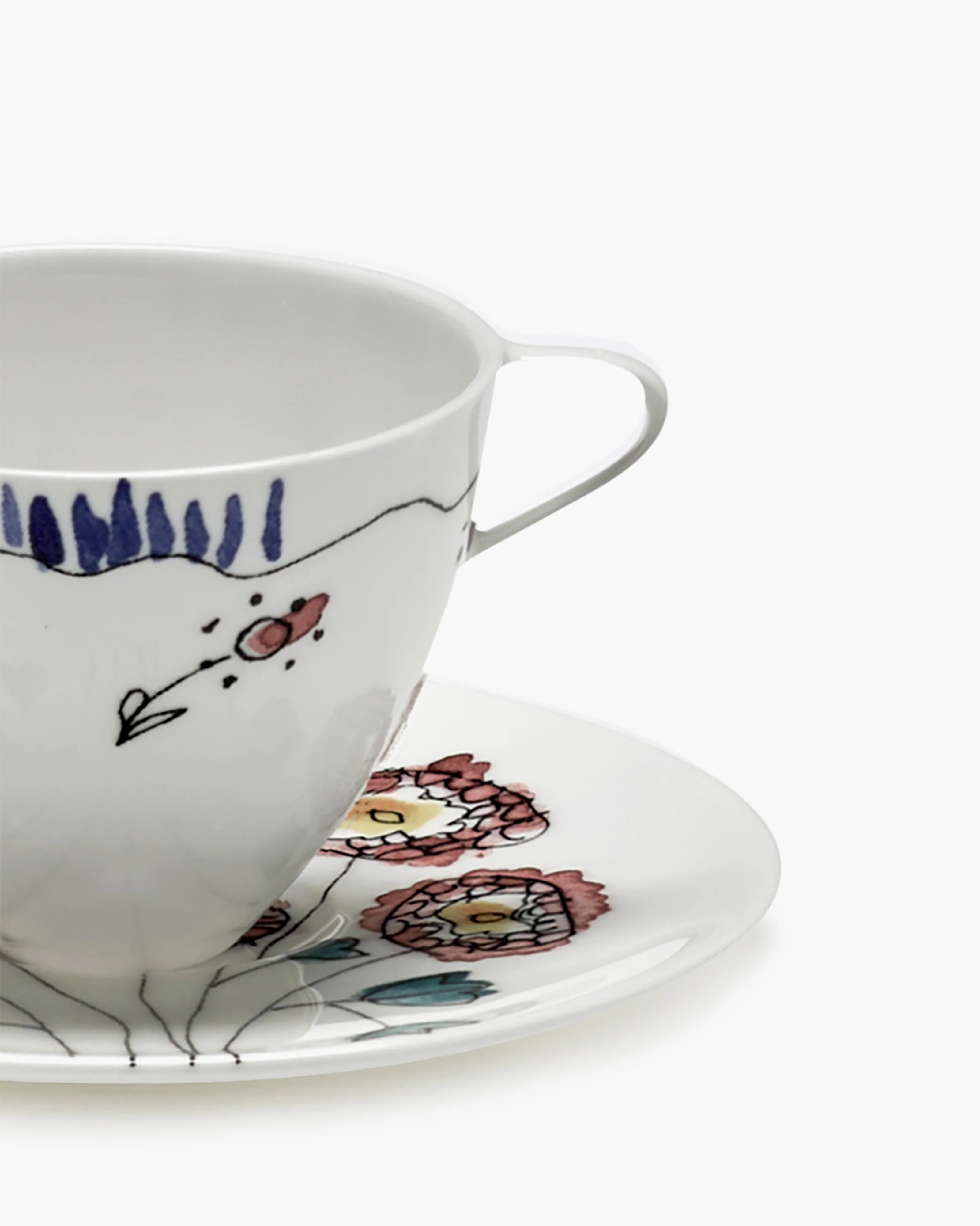COFFEE CUP HIGH + SAUCER ANEMONE MILK MF