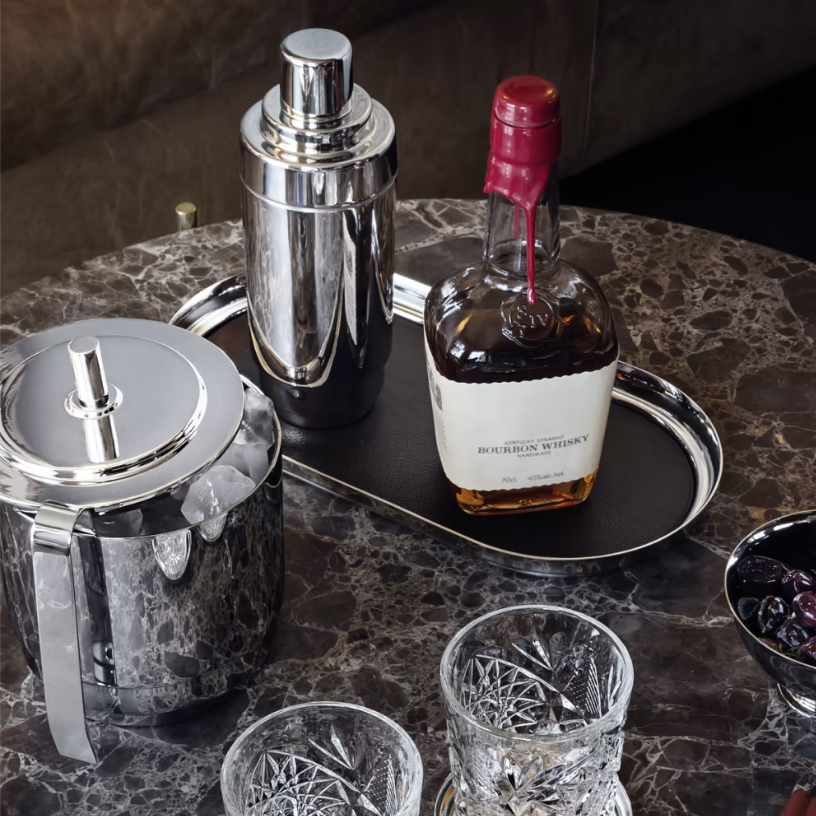 MANHATTAN TRAY, SS & LEATHER