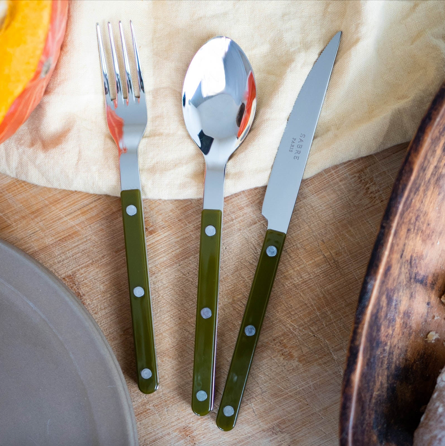 BISTROT SOLID, GREEN FERN, SET OF 4