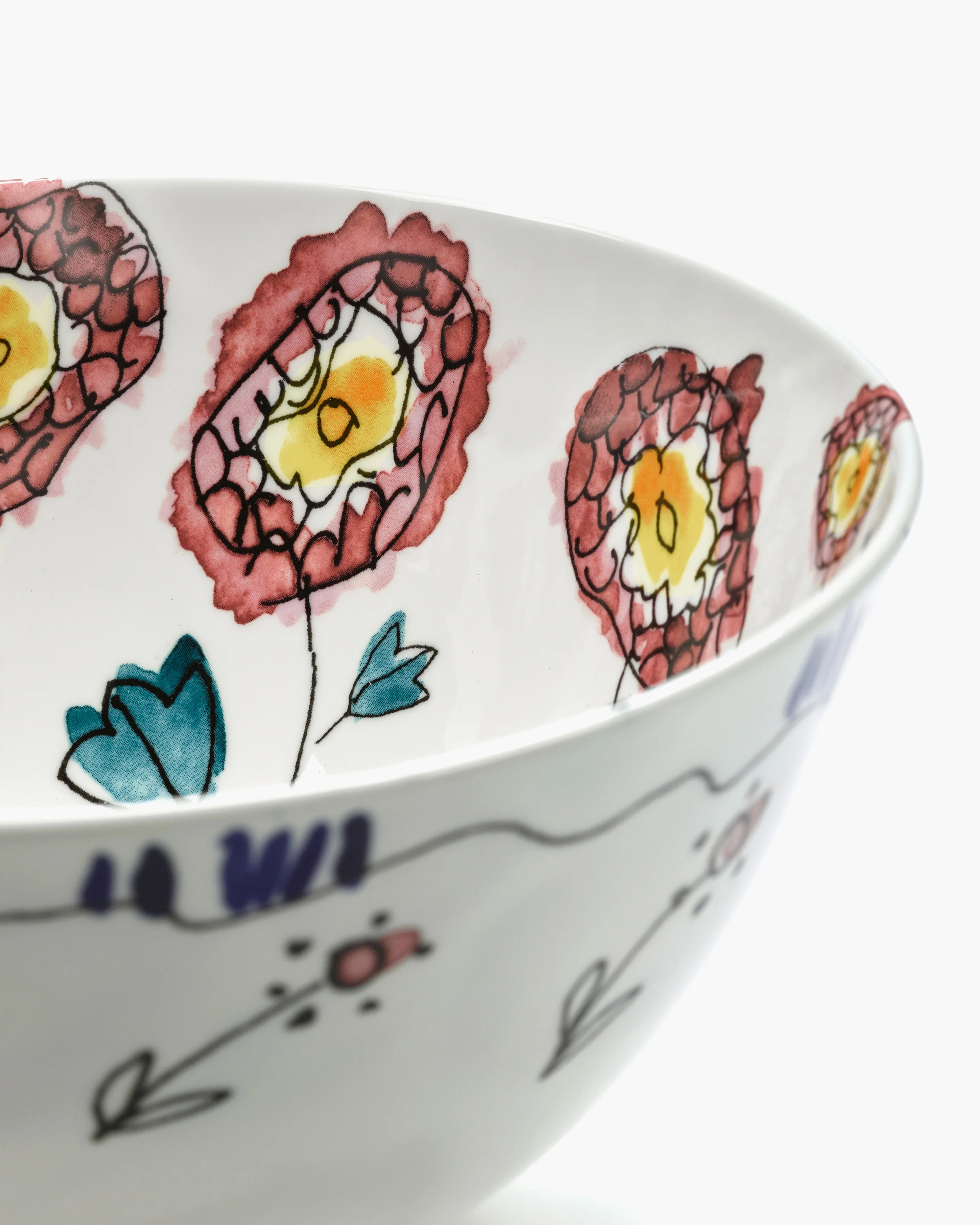 BOWL M ANEMONE MILK MIDNIGHT FLOWER